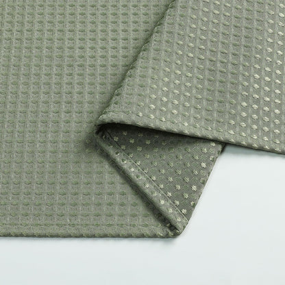 meioro Sage Green Shower Curtain, Waffle Weave 256GSM Heavy Duty Textured Fabric Shower Curtains for Bathroom Hotel Spa, Luxury Weighted Polyester Cloth Bath Curtain Set with 12 Hooks, 72Wx72H