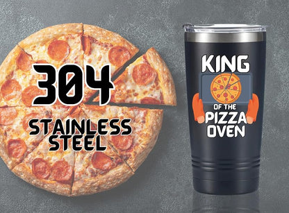 Pizza Themed Stainless Steel Tumbler with Lid & Straw – 20oz Gift for Pizza Lovers