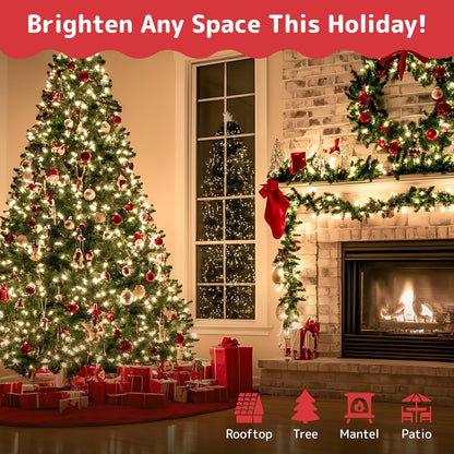 PREXTEX Clear Christmas Tree Lights - 10 ft Warm White String Lights for Indoor/Outdoor Decor | 50 Count