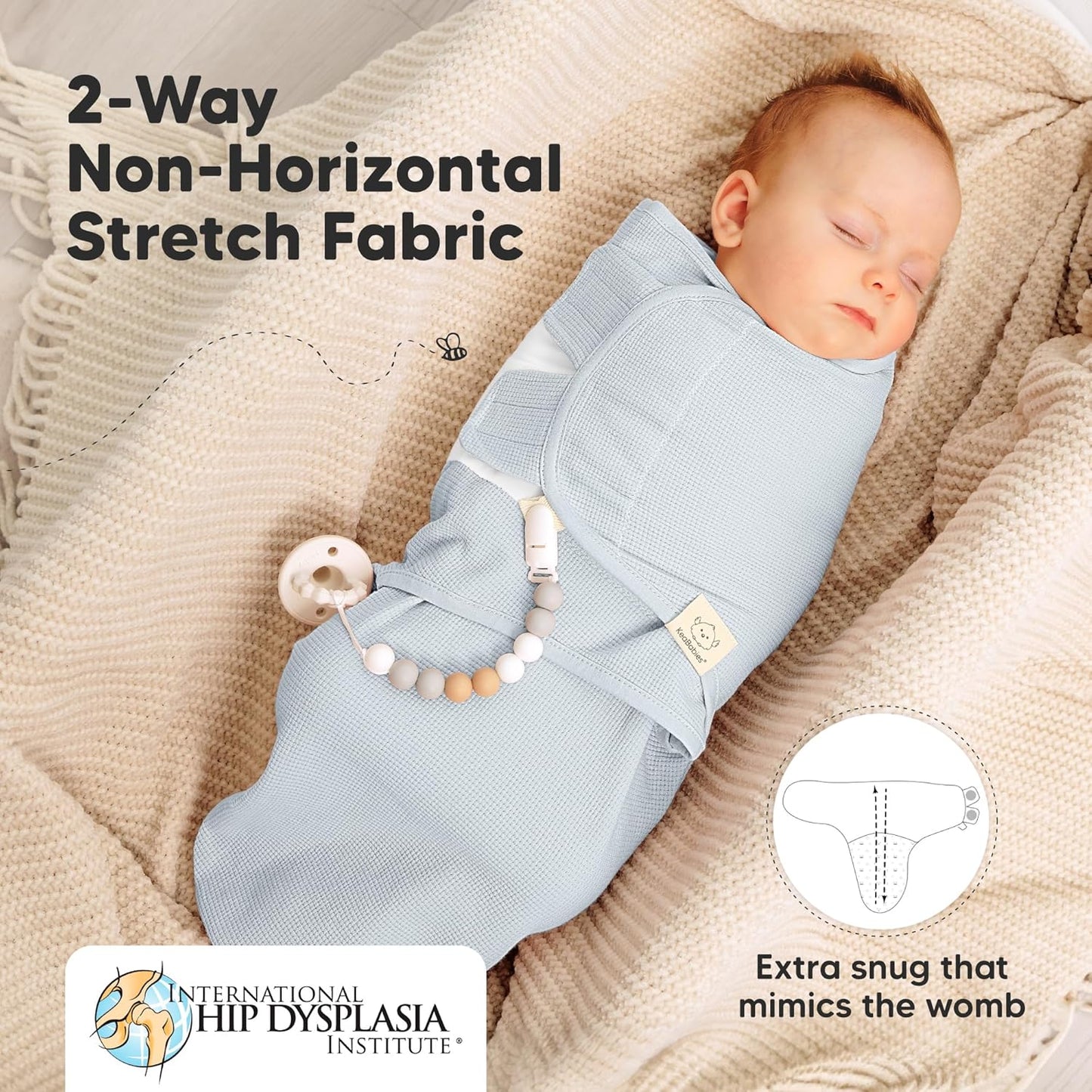 Skiennix Organic Baby Swaddle Wraps - Soft & Snug Sleep Sacks for Newborns 0-3 Months | 3-Pack in Glacier