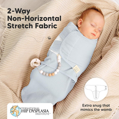 Skiennix Organic Baby Swaddle Wraps - Soft & Snug Sleep Sacks for Newborns 0-3 Months | 3-Pack in Glacier