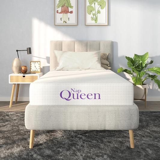 NapQueen Twin Size Mattress - 8 Inch Bamboo Charcoal Memory Foam for Ultimate Comfort