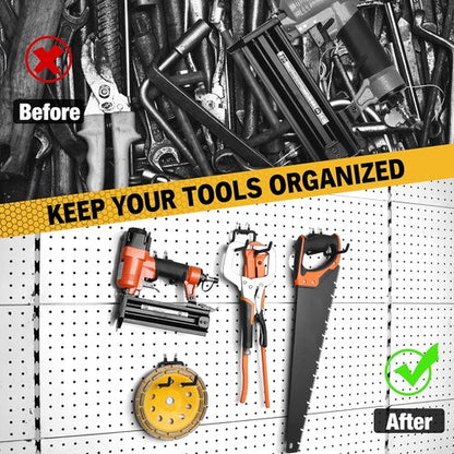 ELEAD 4-Piece Pegboard Hooks Set - Durable Organizer Accessories for 1/4" Pegboard | Ideal for Garage & Kitchen