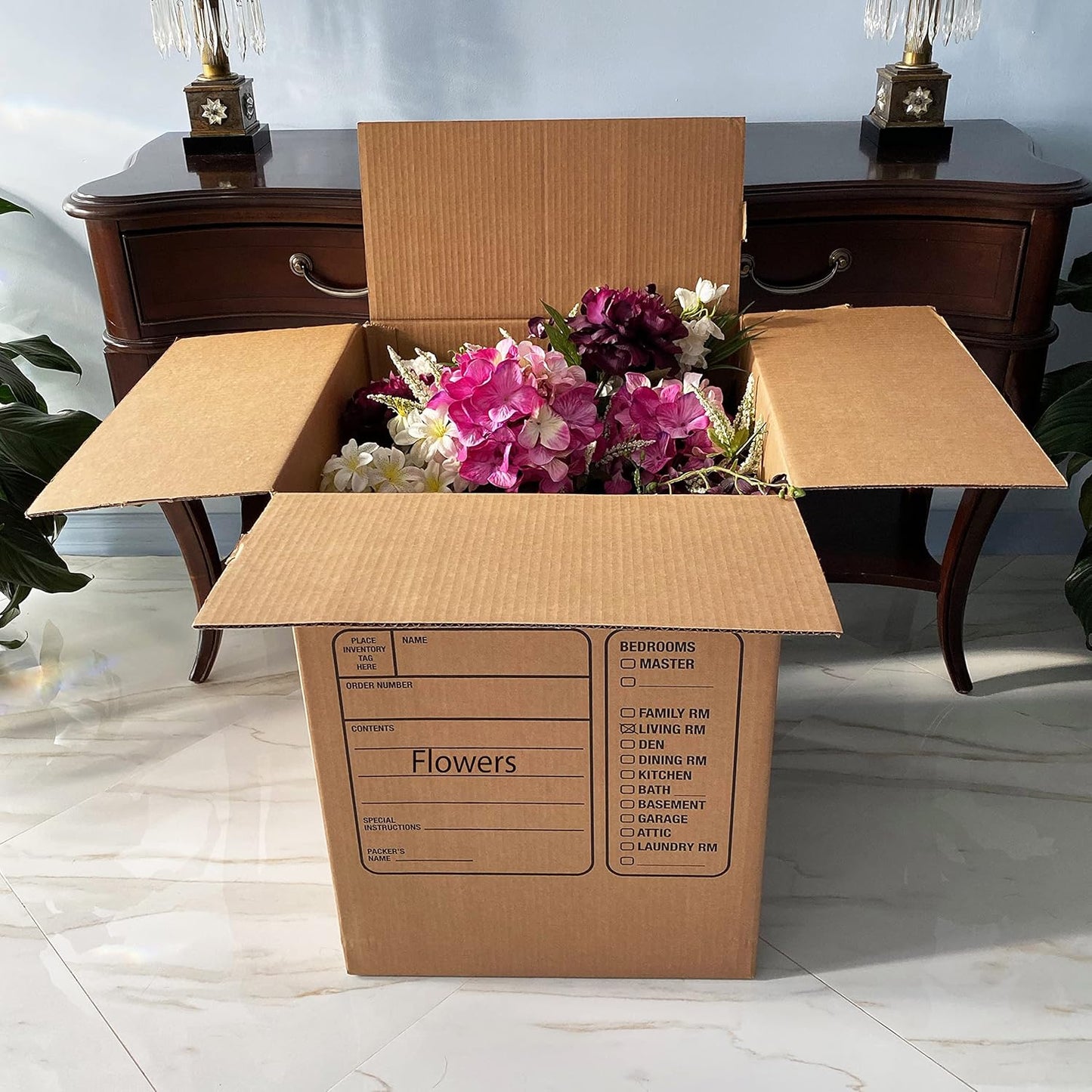Uboxes Moving Boxes - Premium Large with Handles | 18 x 18 x 24 Inches, Brown