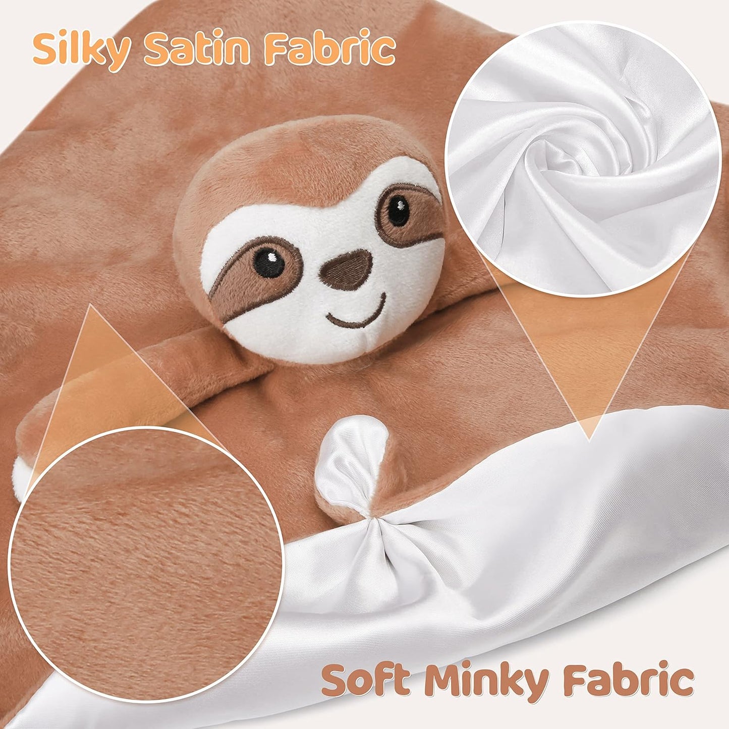 Pro Goleem Sloth Security Blanket - Soft Lovey for Newborns | 14-Inch Snuggle Toy for Boys and Girls