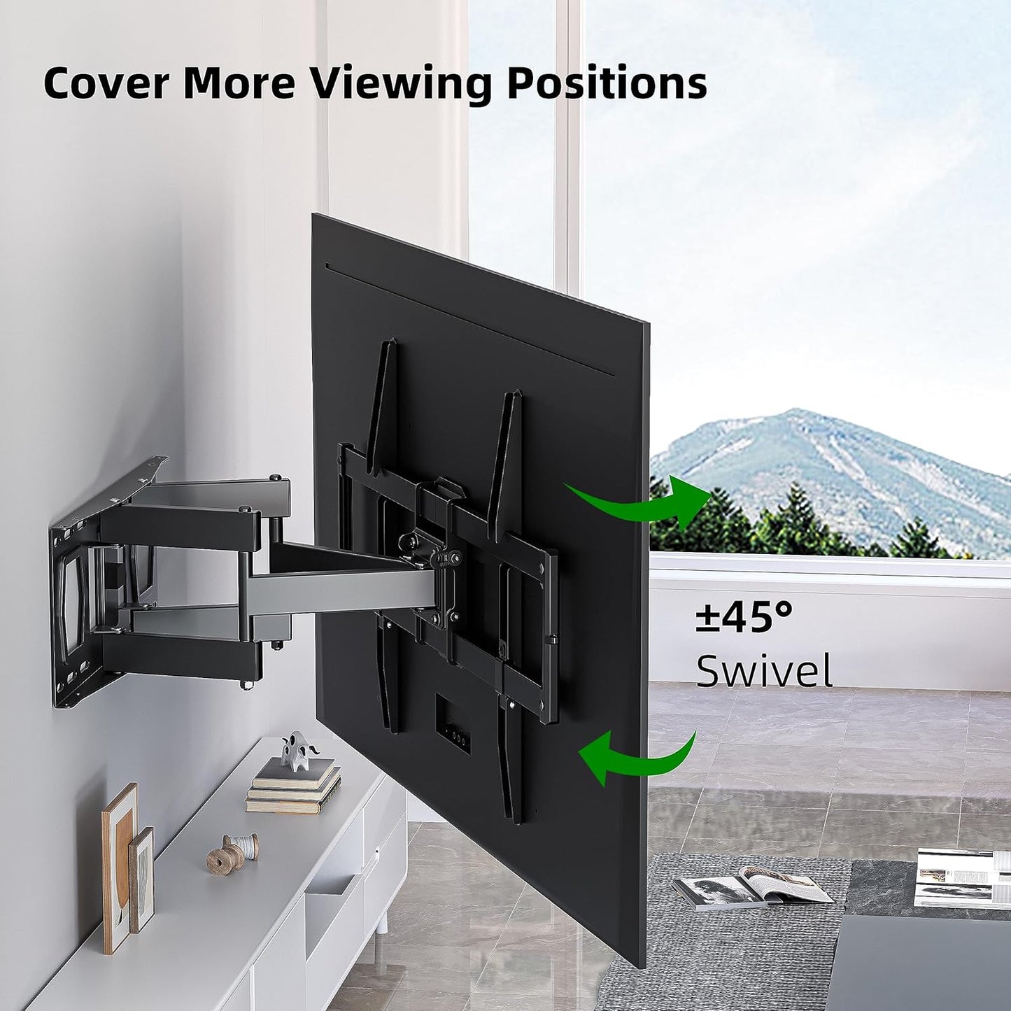 USX MOUNT Full Motion TV Wall Mount - Swivel & Tilt for 37"-84" Flat Screens | Max VESA 600x400mm, 120 lbs Load