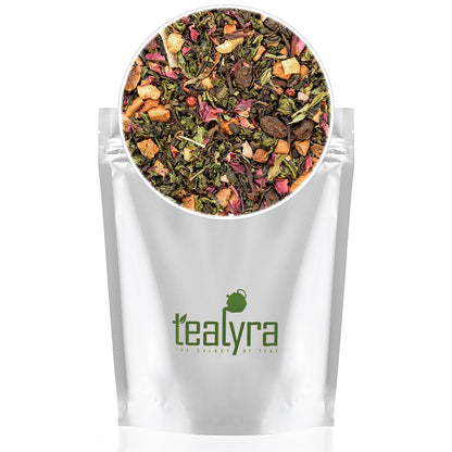 Tealyra - Berry Rose Slenderize - Pu Erh 5 Year Aged with Green Oolong - Loose Leaf Tea Blend - Wellness Healthy Tea - All Natural Ingredients - 220g (8-ounce)