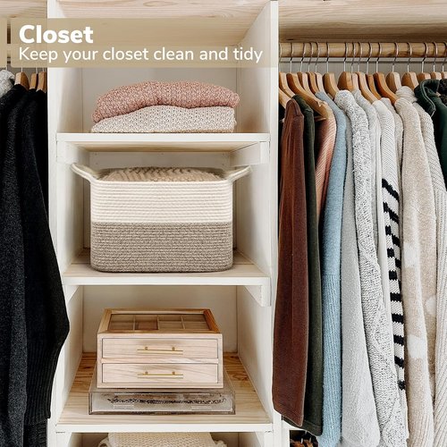 Goodpick Woven Storage Baskets - Stylish Organizing Solution for Home Decor | 13" x 10" x 9", Brown