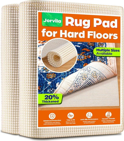 Jorvila Non-Slip Rug Pad - 8x10 Feet Anti-Skid Mat for Area Rugs | Thick Cushioning for Hardwood Floors
