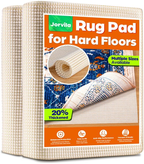 Jorvila Non-Slip Rug Pad Gripper 2x8 Feet, Anti Skid Mat for Kitchen Hallway Runner Rug, Keep Rugs in Position and Safe, Thick Cushioned Carpet Pad for Hardwood Floors Protection