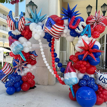 3Pcs 26Inch 3D Explosion Star Foil Balloons - Red & White Cone Burst Set (Variation: Red White)