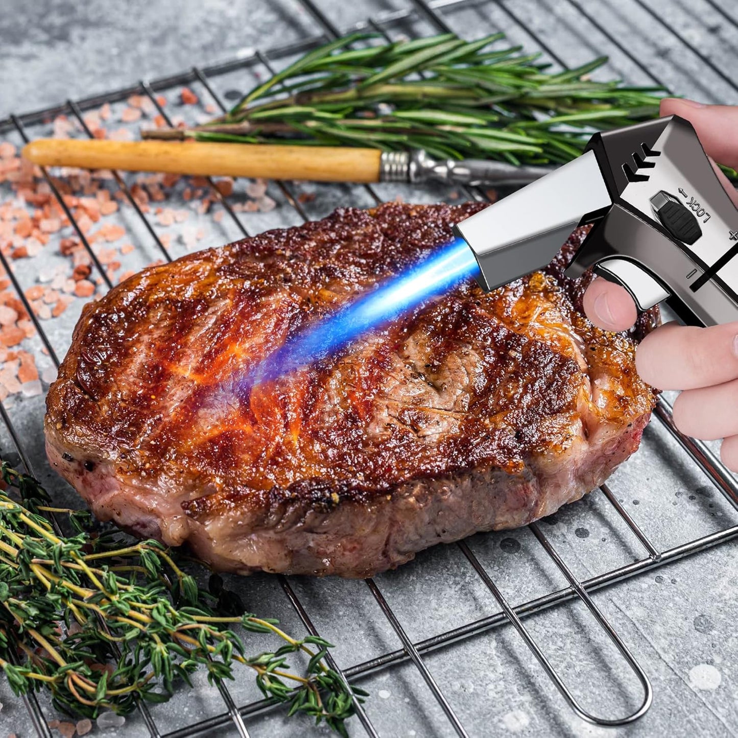 Skiennix Kitchen Torch - Adjustable Flame Culinary Torch for Perfect Cooking | Versatile & Easy to Use