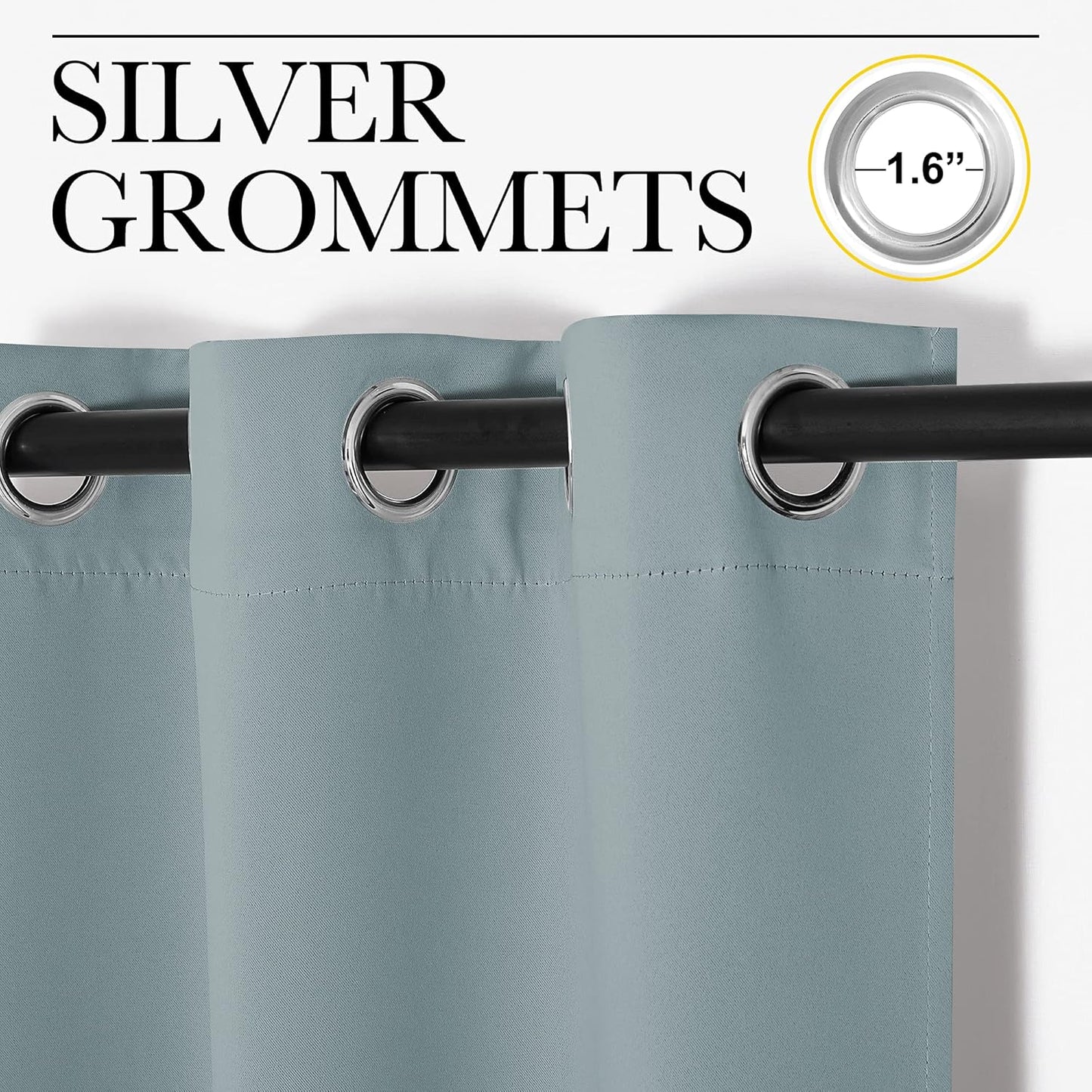 NICETOWN Blackout Curtains - Thermal Insulated Grommet Drapes for Living Room & Bedroom | Stormy Sea, 2 Panels (W42" x L63")