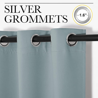NICETOWN Blackout Curtains - Thermal Insulated Grommet Drapes for Living Room & Bedroom | Stormy Sea, 2 Panels (W42" x L63")
