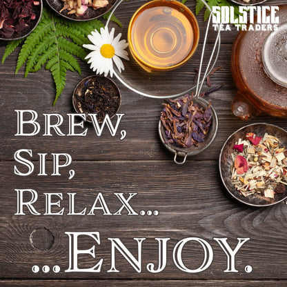 Solstice Fruit-Tea Summer Tea Sampler Featuring Blackberry, Vanilla, Tropicana, Gold Rush, Raspberry, & Strawberry Kiwi Black Teas - Approx 90+ Cups