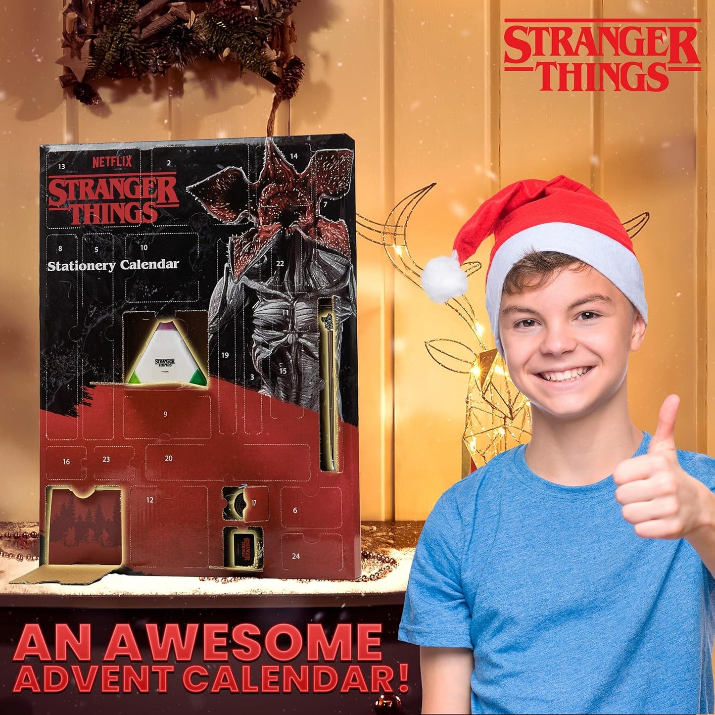 Stranger Things Advent Calendar 2025 - Unique Stationery, Necklace, Keyrings, Stamps & Stickers Set