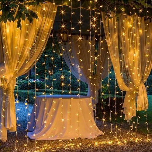 Magictec 300 LED Curtain String Lights - 8 Lighting Modes for Indoor/Outdoor Decor | Warm White