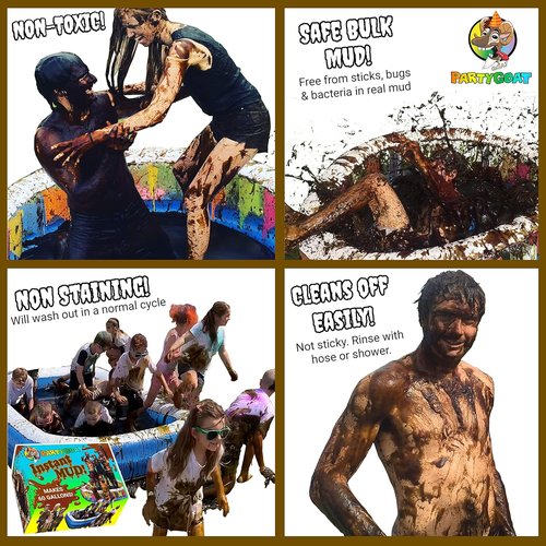 Instant MUD - Safe, Clean Fake Mud for Wrestling & Fun Runs | Makes 60 Gallons with Just Water