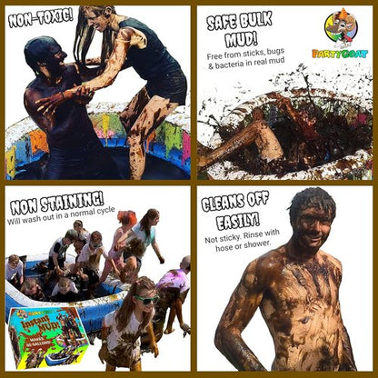 Instant MUD - Safe, Clean Fake Mud for Wrestling & Fun Runs | Makes 60 Gallons with Just Water