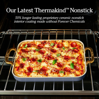 Our Place Essentials 4-Piece Griddle Pan Set - Nonstick Standard & Mini with Silicone Mats | PFAS-Free, Oven Safe, Versatile | Cream