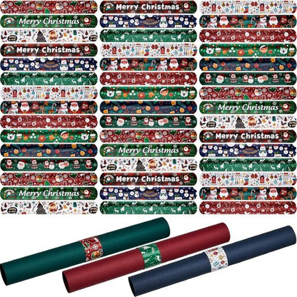 Lewtemi Gift Wrap Holder - 48-Piece Christmas Wrapping Paper Roll Organizer | Metal Strips, 1.2 x 8.7 Inch