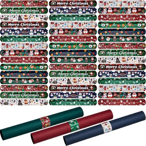 Lewtemi Gift Wrap Holder - 48-Piece Christmas Wrapping Paper Roll Organizer | Metal Strips, 1.2 x 8.7 Inch