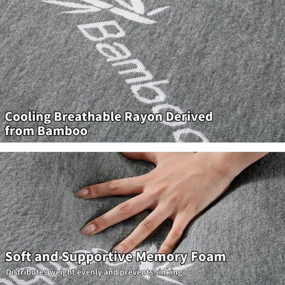 HOMBYS Memory Foam Massage Bed Mattress Topper with Cooling Rayon Derived from Bamboo Cover, Massage Table Mattress Topper with Elastic Bands, Non-Slip Lash Bed Cushion Only (Bed Not Included)