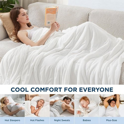 Bedsure Cooling Comforter - King Size GentleSoft Moisture-Wicking Blanket for Hot Sleepers | Breathable Dual-Sided White Duvet Insert, 102x90 Inches