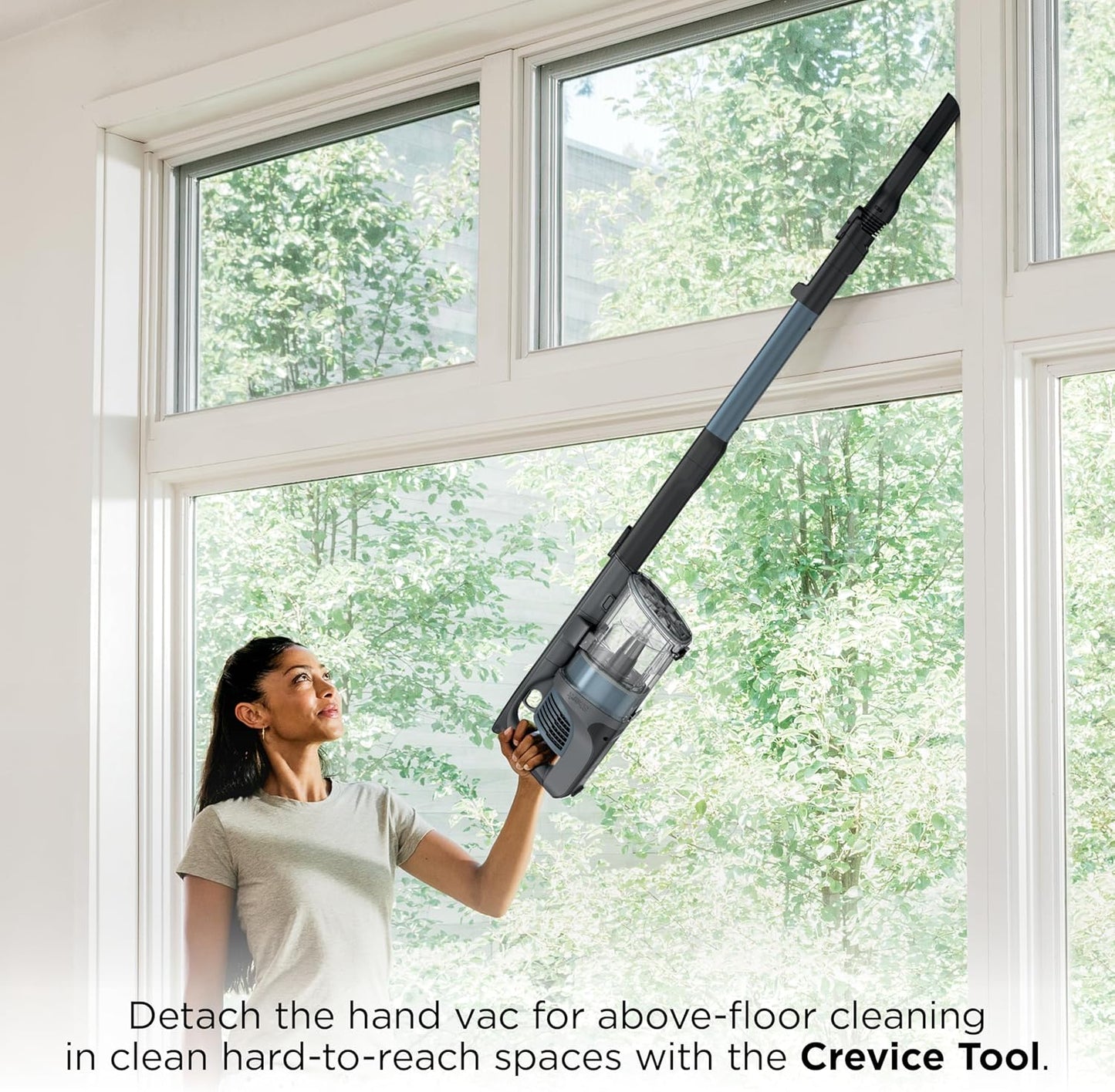 Shark Cordless Stick Vacuum - XL Dust Cup, LED Headlights, Handheld & Crevice Tool - Ice Blue, 40 Min Runtime