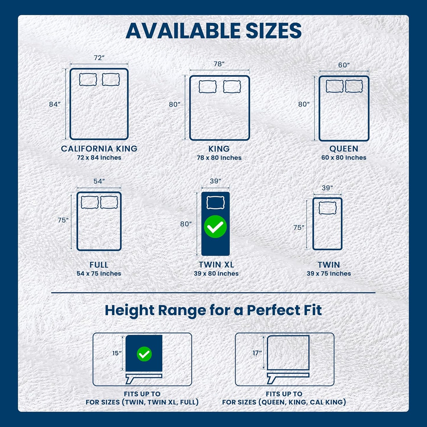 Utopia Bedding Twin XL Mattress Protector - Waterproof Terry Cover with Deep Pockets | Soft & Breathable 14 Pack