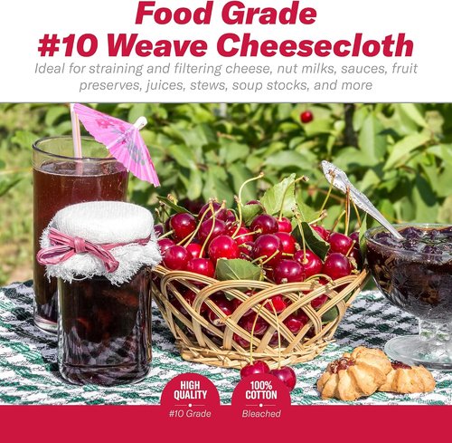 GoodCook 100% Cotton Cheesecloth - Bleached, 2 Square Yards for Cooking & Straining