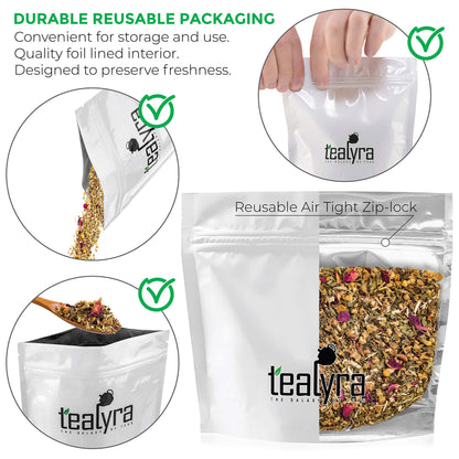 Tealyra - Bedtime - Chamomile - Spearmint - Hemp Leaves - Unique Relaxing Herbal Loose Leaf Tea - Sleep and Calm Tea - All Natural - 112g (4-ounce)