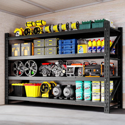 BYNSOE Heavy-Duty Metal Garage Shelving - Adjustable Storage Shelves, 5000lbs Capacity | 71" W x 24" D x 69" H