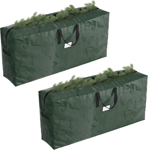 Elf Stor Christmas Tree Storage Bags - Set of 2 Extra-Large Totes for 9-Foot Artificial Trees | Green