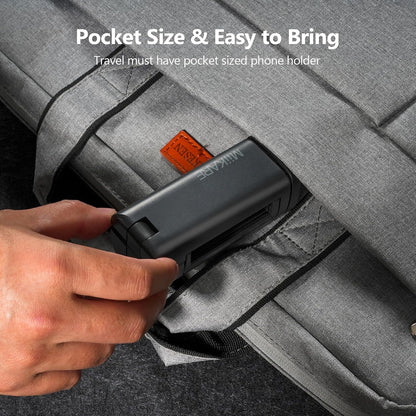 MiiKARE Universal Airplane Travel Phone Holder - 360° Rotation Handsfree Mount for Desk & Tray Table