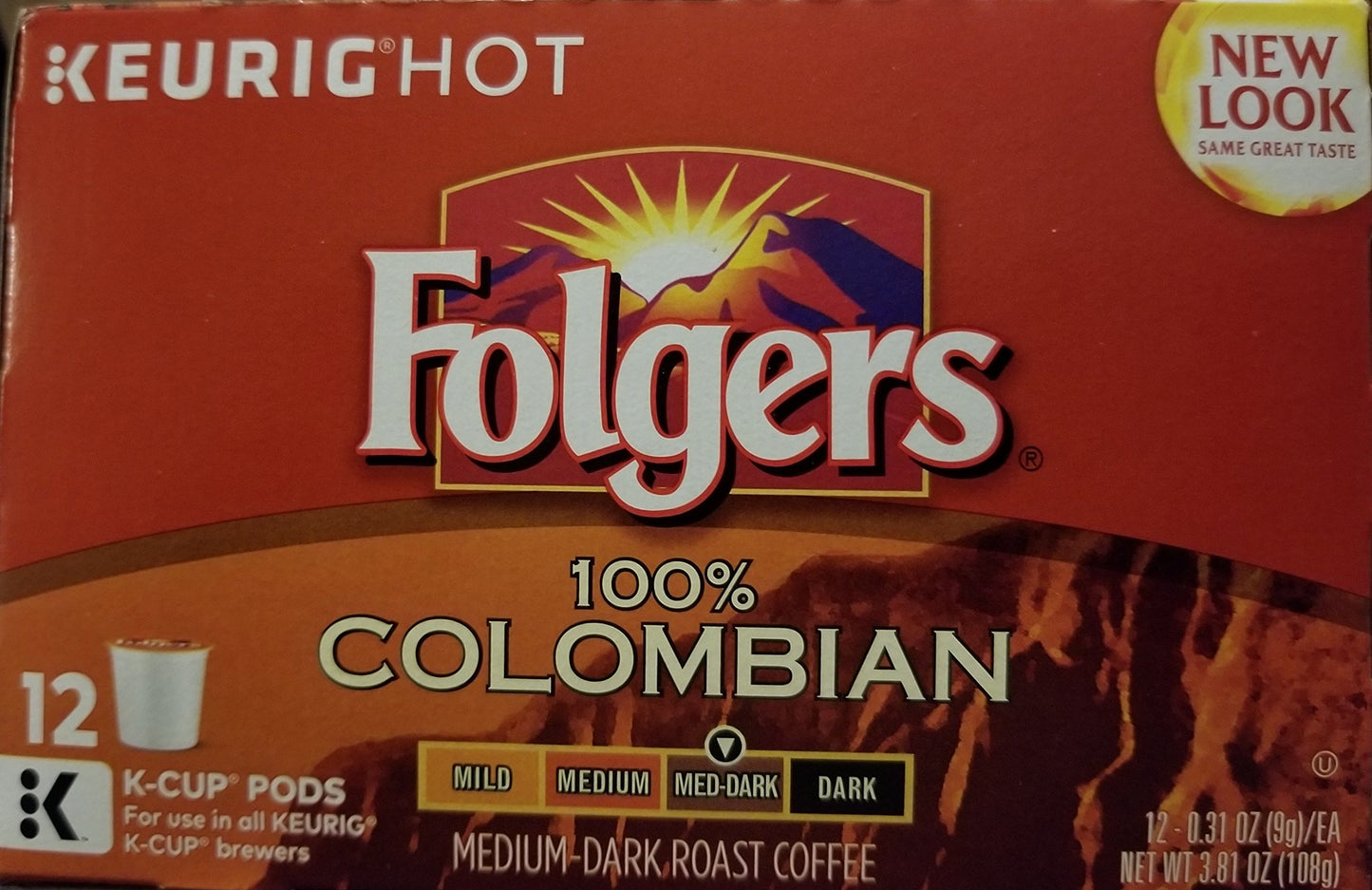 Folgers, Gourmet Selections Keurig Brewed Medium Dark KCup12 ct, Lively Columbian, 12 Count