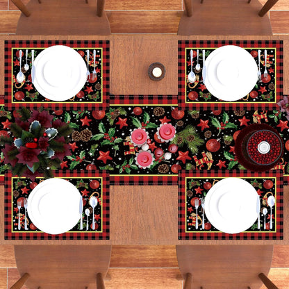 Yule Table Runner by Scandinavian Designs - Festive Pagan Christmas Decor | 13x72'' Mistletoe Design