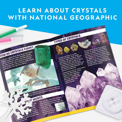 National Geographic Crystal Growing Kit for Kids - Grow a Stunning Crystal Garden in 6 Hours | STEM Art Project