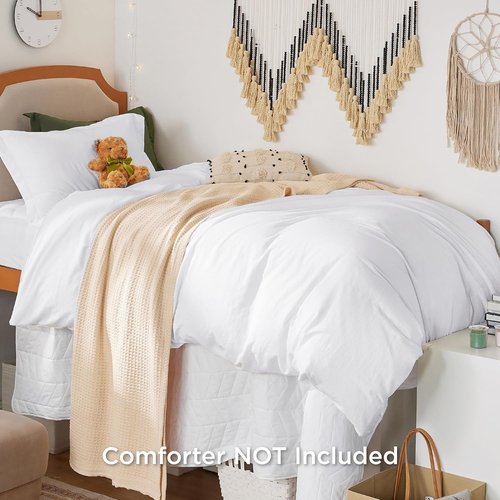 Bedsure Duvet Cover Set - Extra Soft Twin/Twin XL Bedding in White | Includes 1 Duvet Cover & 1 Pillow Sham