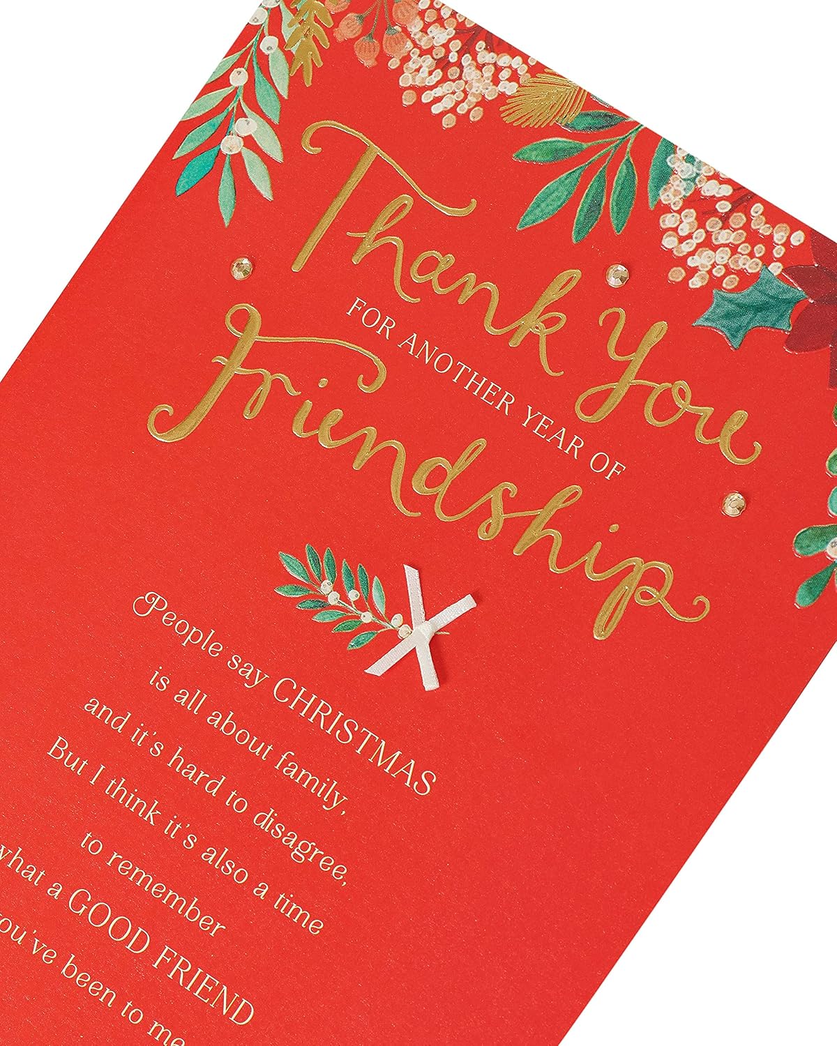 UK Greetings Friendship Christmas Card - Heartwarming Holiday Wishes - Multi-Color Design