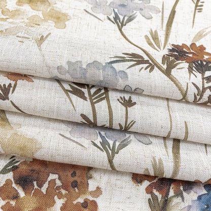 MYSKY HOME Floral Linen Curtains 84 inch Length 2 Panels Set Spring Flower Patterned Semi Sheer Light Filtering Privacy Farmhouse Grommet Drapes for Living/Dining Room, Yellow, W52 x L84, Pack-2