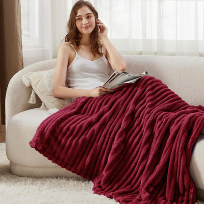 Bedsure GentleSoft Red Fleece Blanket - Cozy Soft Throw for Couch, Perfect for Women & Girls, 60x80 Inches