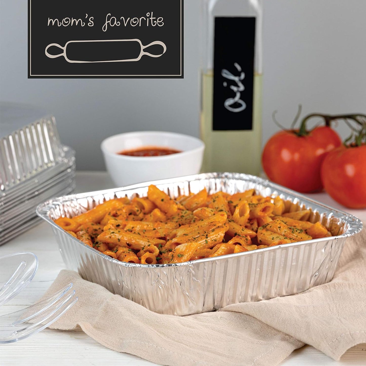 PLASTICPRO Aluminum Foil Baking Pans - 8'' Square Bakeware for Cakes, Breads & More | Pack of 10