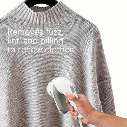 Conair Fabric Shaver - Rechargeable Lint Remover with 3 Settings | Large 2-Inch Shaving Head, White