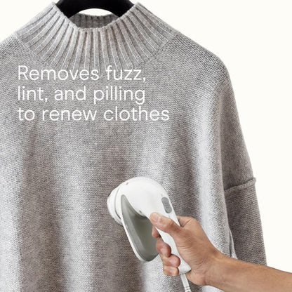 Conair Fabric Shaver and Lint Remover, Rechargeable Portable Clothes Shaver with 3 Settings, Fuzz Remover for Sweaters, Clothing, and Furniture, Large 2-Inch Shaving Head, White