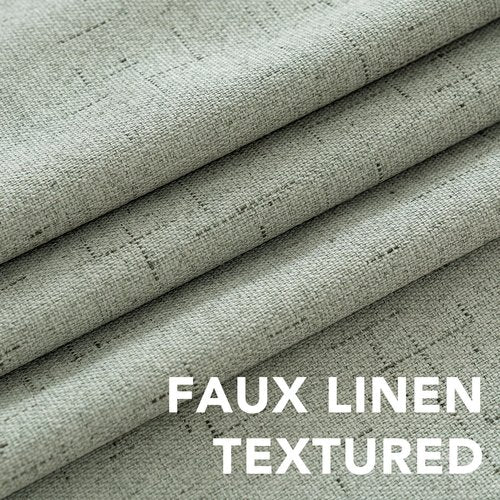 H.VERSAILTEX Primitive Linen Curtains 100% Blackout Curtain Drapes Burlap Fabric Curtains with White Thermal Insulated Liner, Grommet Top Drapes Living Room/Bedroom (2 Panels, 42 x 54 Inch, Sage)