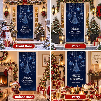 Christmas Door Cover Banner - Indoor Outdoor Front Door Decor, AOHMPT Variation AAI-JC0011