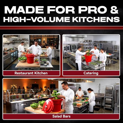 Chef Master 5 Gallon Salad Spinner - Manual Lettuce Dryer & Fruit Washer with Built-In Brake System | Durable Design