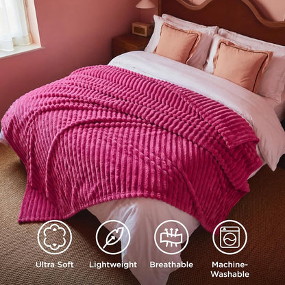 Bedsure GentleSoft Hot Pink Queen Blanket - Cozy, Soft Throw for Women | 90x90 Inches