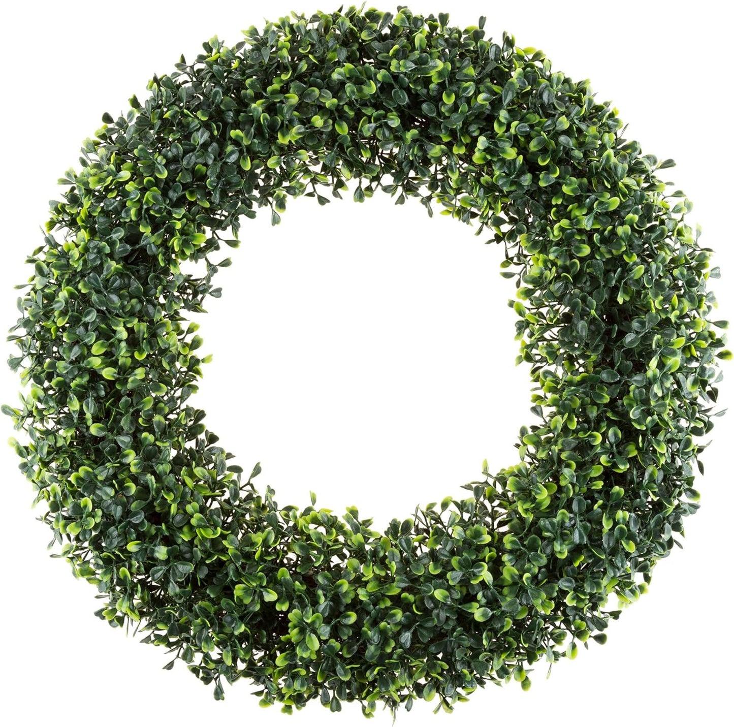 Pure Garden 19.5-Inch Boxwood Wreath - UV Resistant Artificial Wreath for All Seasons | Indoor/Outdoor Decor